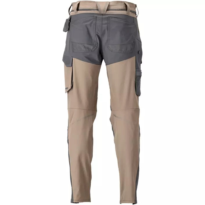 Mascot Customized Arbejdsbukser Full Stretch, Mørk Sand/Stengrå, Herre - 22379-311-5689