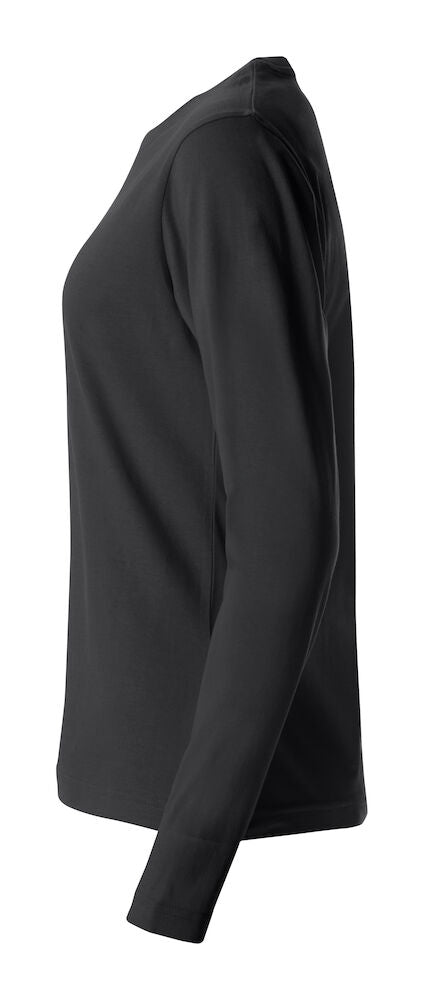 Basic Dame T-shirt med langeærmer - Sort - Clique 029034