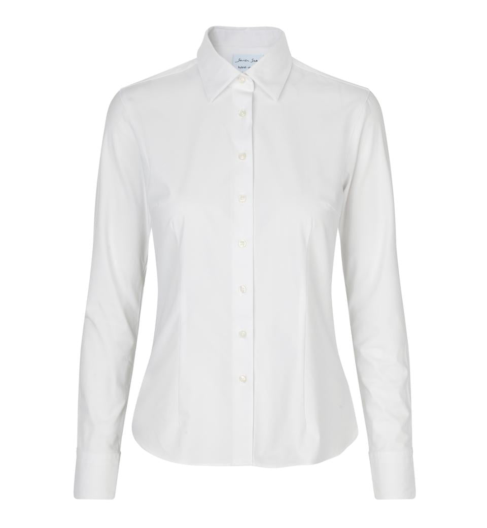 Hybrid Modern fit dameskjorte, Hvid - Seven Seas S52