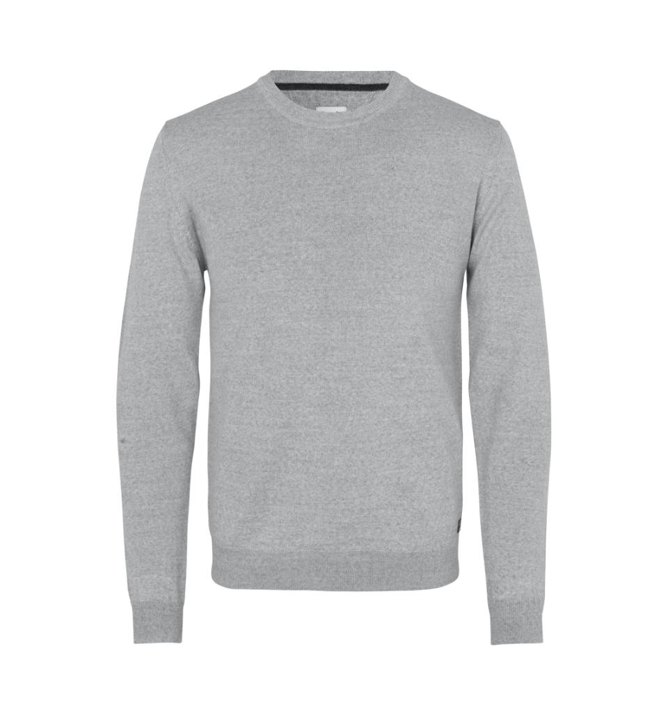 Klassisk Merino Pullover – Blød & Tidløs Strik i Uldmix - Lys Grå - S650