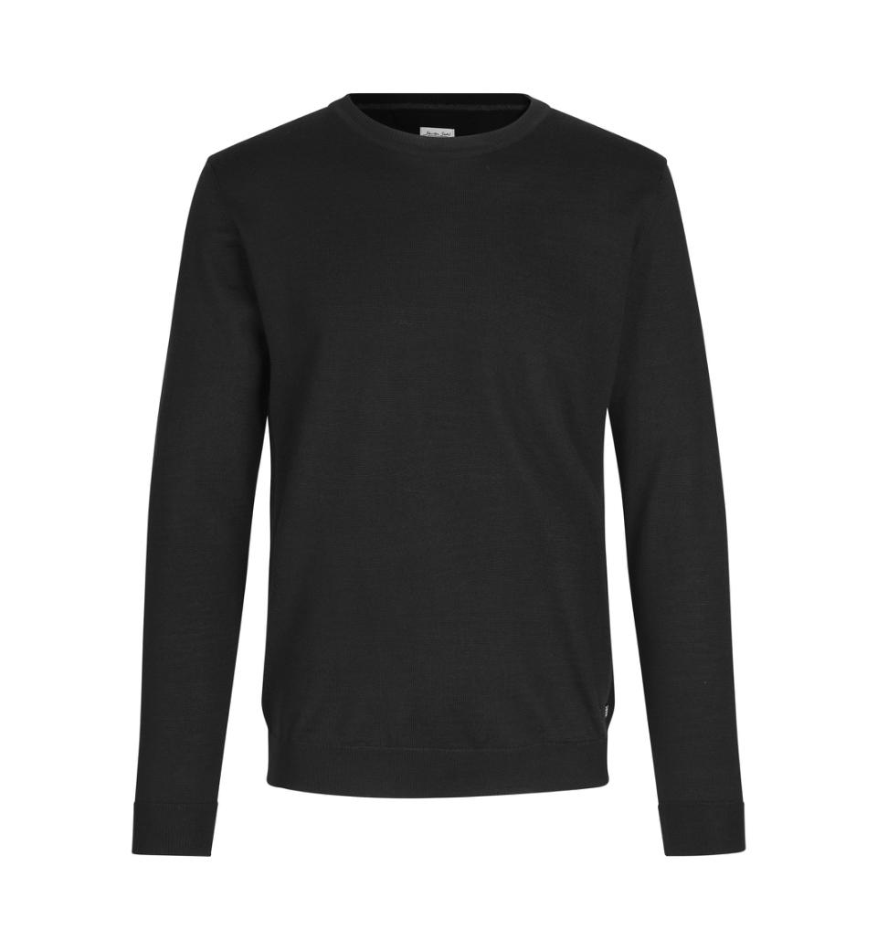 Klassisk Merino Pullover – Blød & Tidløs Strik i Uldmix - Sort - S650