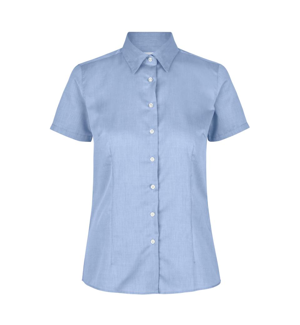 Fine Twill kortærmet Modern fit dameskjorte, Blå - Dame - Seven Seas S721