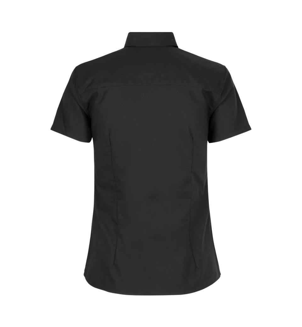 Fine Twill kortærmet Modern fit dameskjorte, Sort - Dame - Seven Seas S721