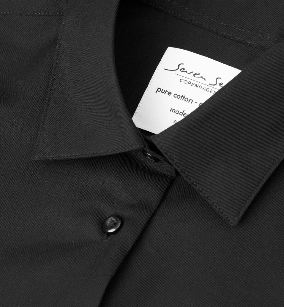 Fine Twill kortærmet Modern fit dameskjorte, Sort - Dame - Seven Seas S721