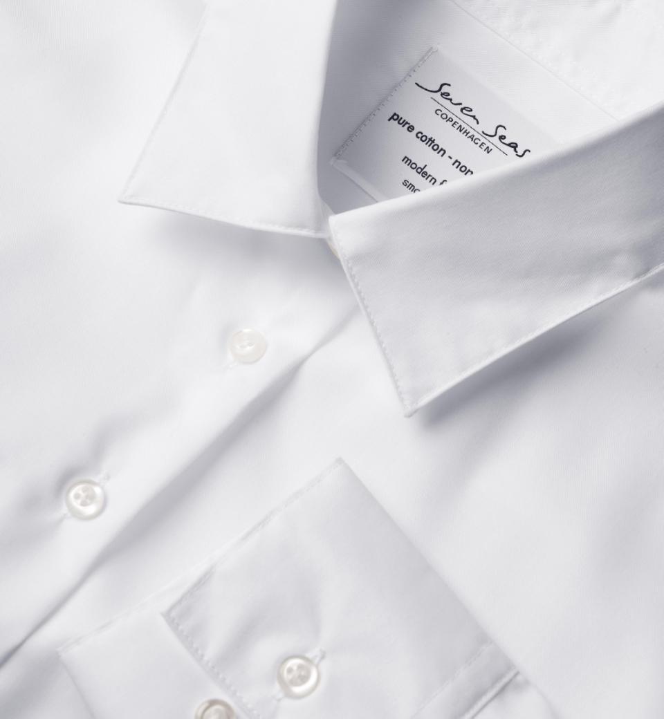 Moderne fit Fine Twill dameskjorte - Hvid - Seven Seas SS720