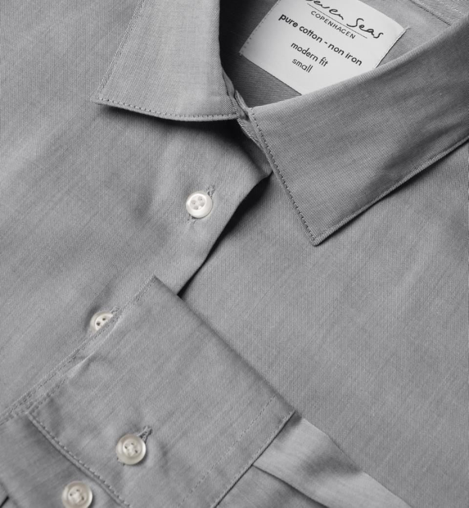 Moderne fit Fine Twill dameskjorte - Grå - Seven Seas SS720