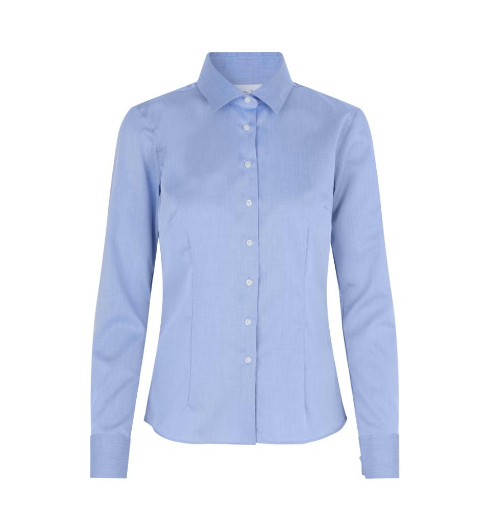 Moderne fit Fine Twill dameskjorte - Blå - Seven Seas SS720