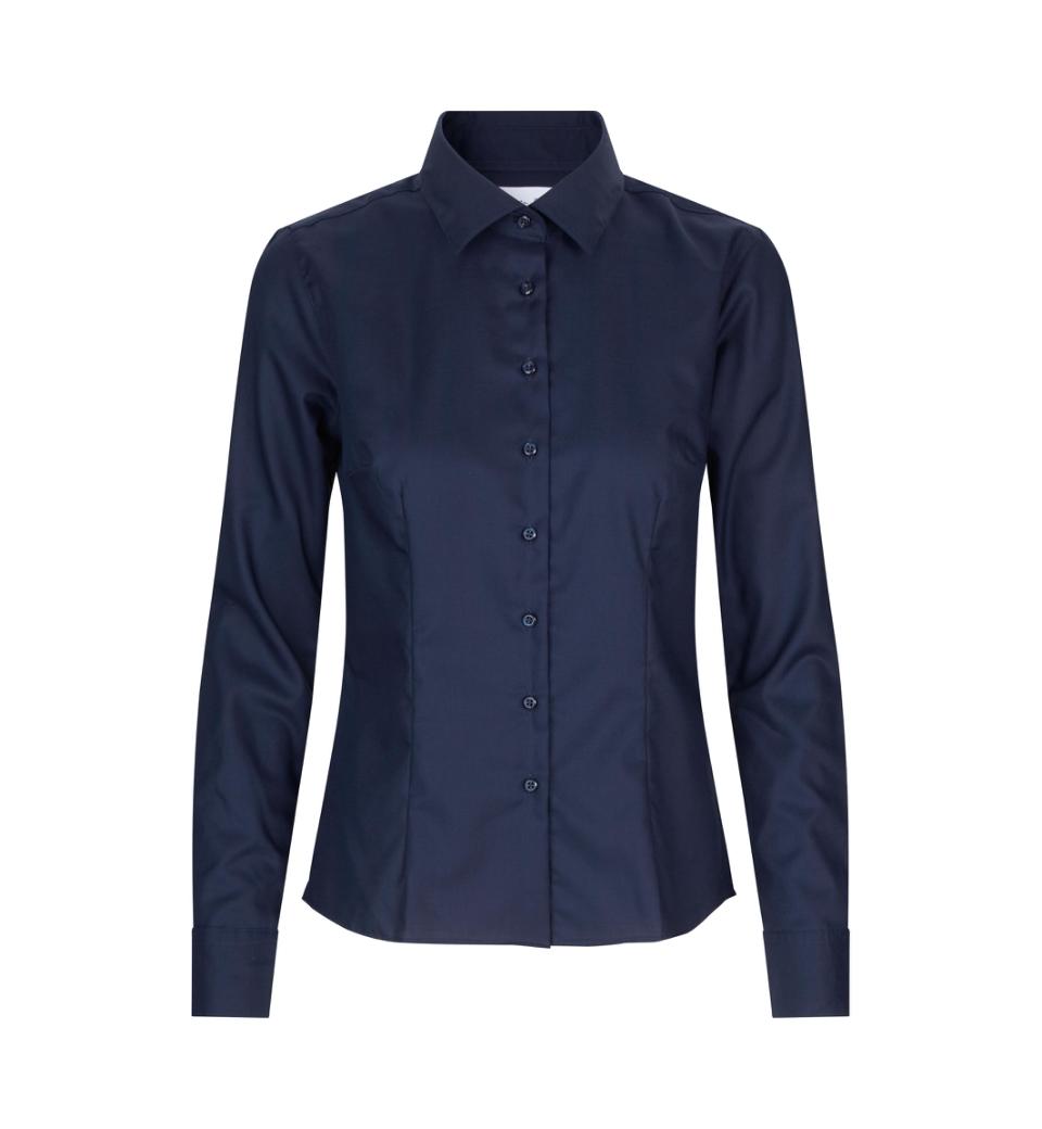 Moderne fit Fine Twill dameskjorte - Navy - Seven Seas SS720