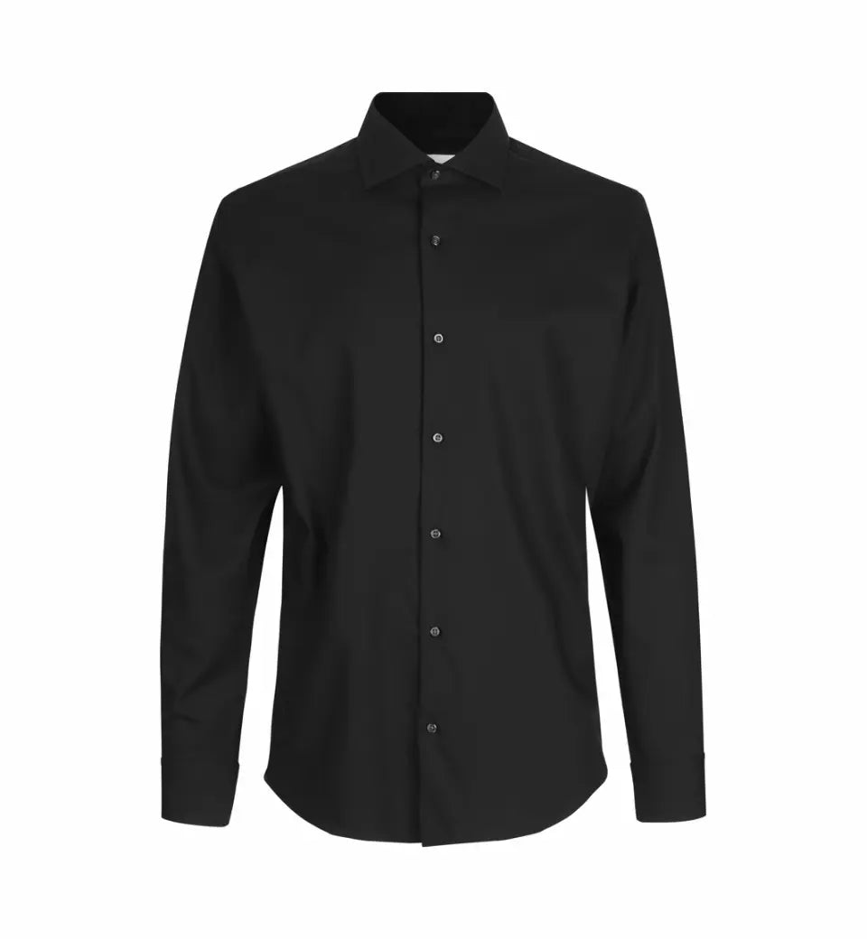 Fine Twill Moderne Business Skjorte, Sort, Seven Seas SS8