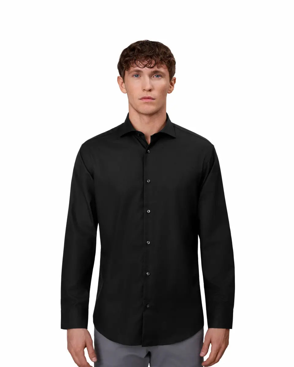 Fine Twill Moderne Business Skjorte, Sort, Seven Seas SS8