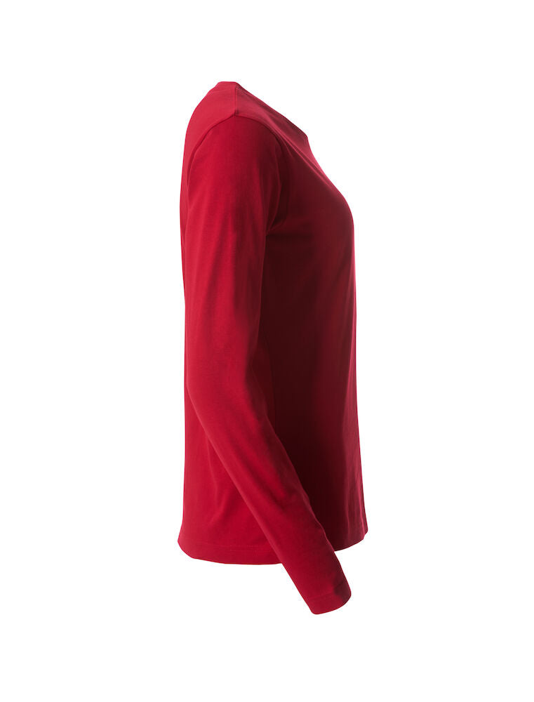 Basic Dame T-shirt med langeærmer - Rød - Clique 029034