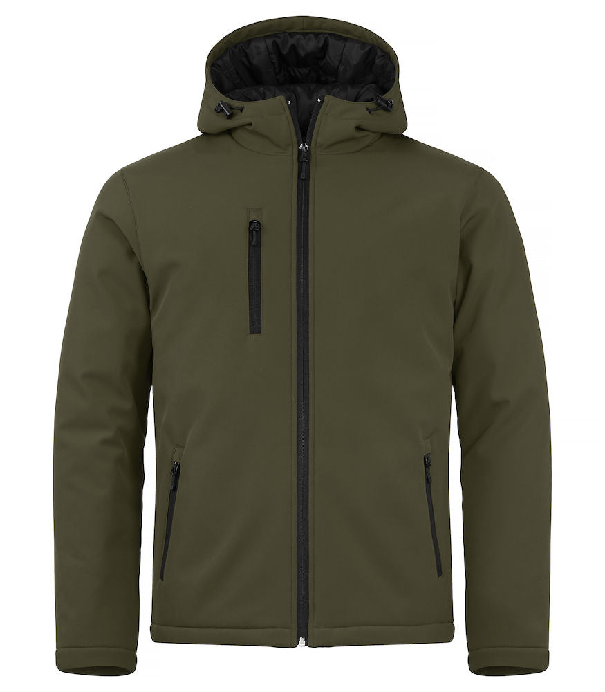 Padded Hoody Softshell - Herre - Oliven - Clique 020952 - Modekompagniet.dk