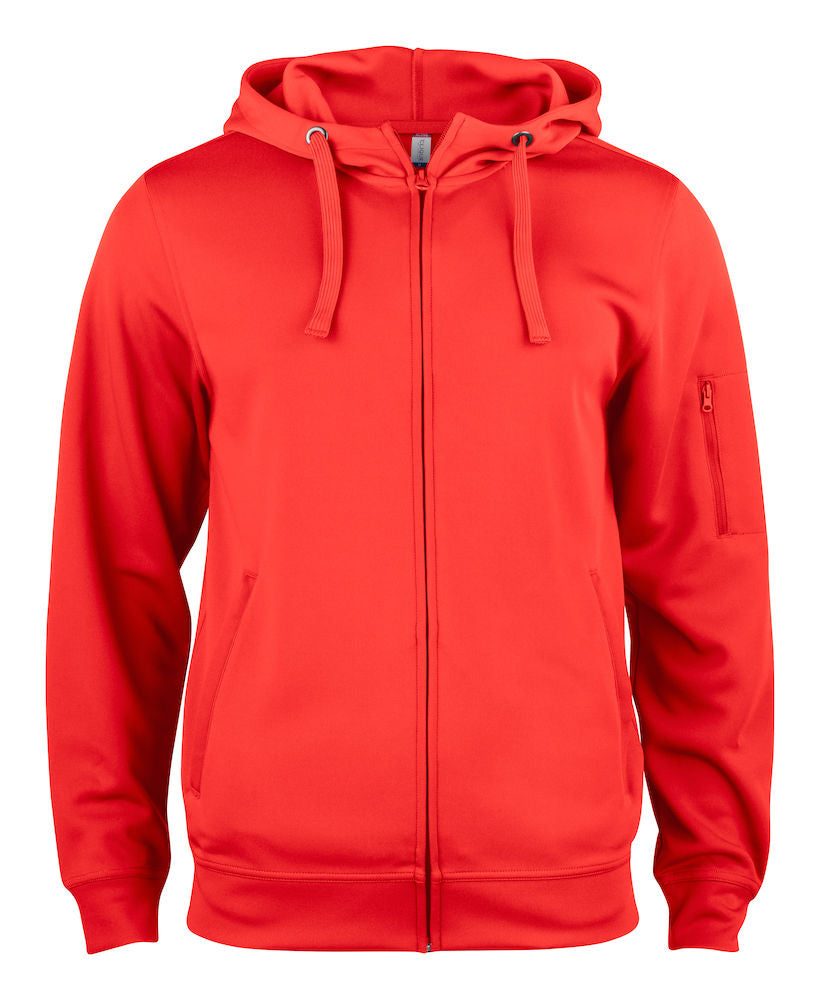 Basic Active Hoody Full Zip - Rød - Clique 021014 - Modekompagniet.dk