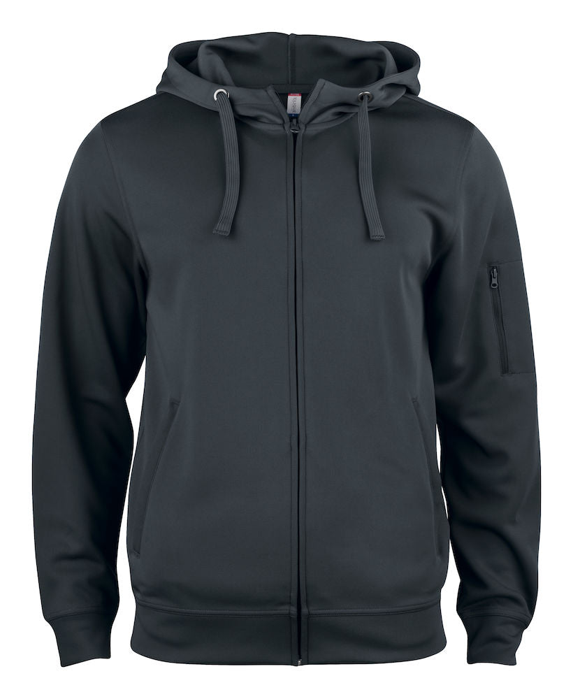 Basic Active Hoody Full Zip - Sort - Clique 021014 - Modekompagniet.dk