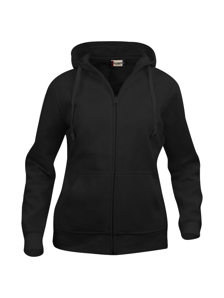 Basic Hoody Zip dame hættetrøje, Sort - Clique 021035