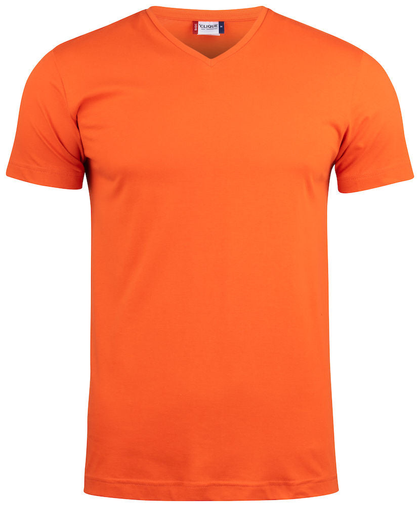 Basic-T V-neck - Herre - Orange - Clique 029035 - Modekompagniet.dk