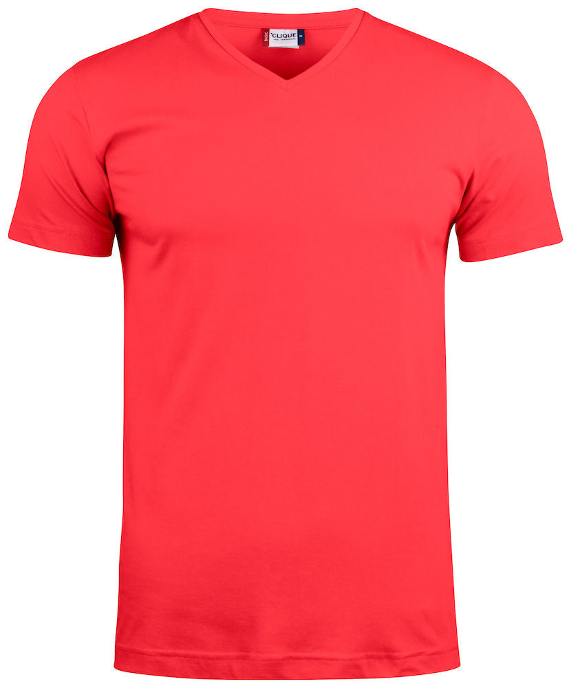Basic-T V-neck - Herre - Rød - Clique 029035 - Modekompagniet.dk