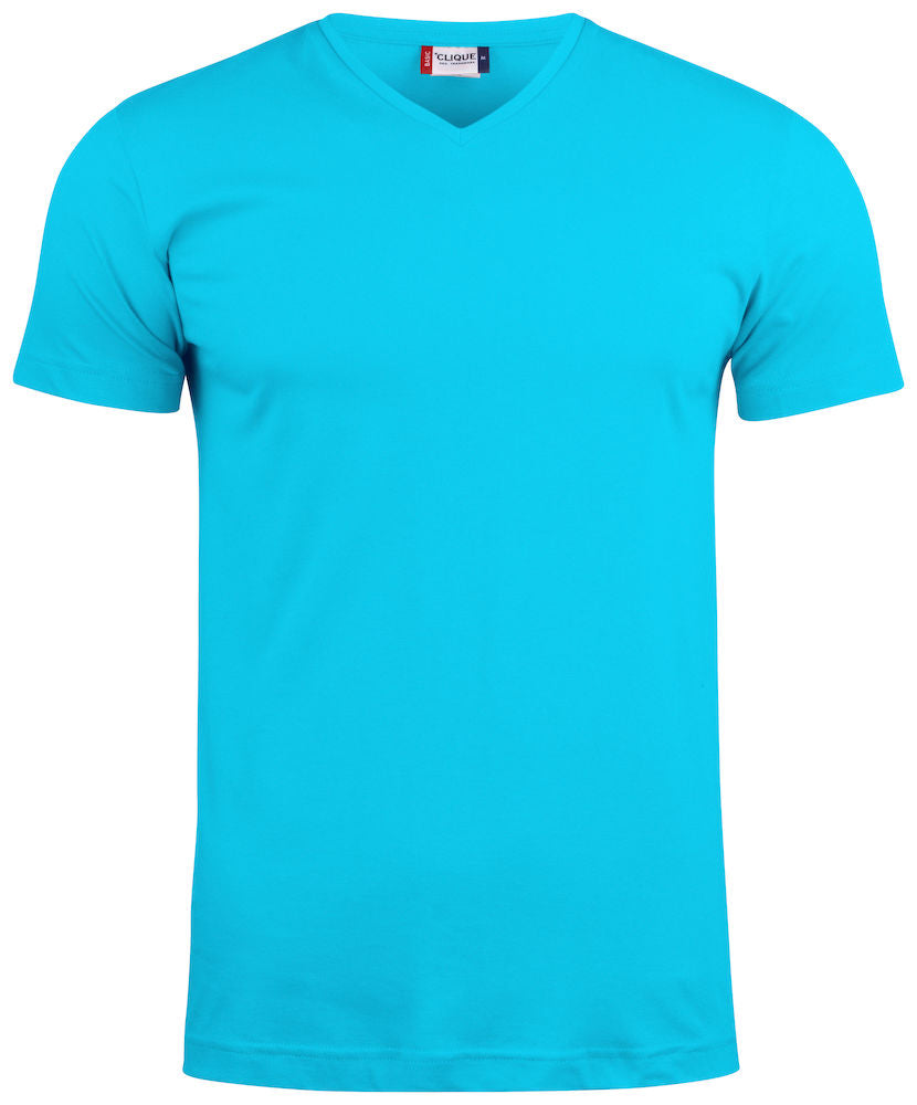 Basic-T V-neck - Herre - Turkis - Clique 029035 - Modekompagniet.dk