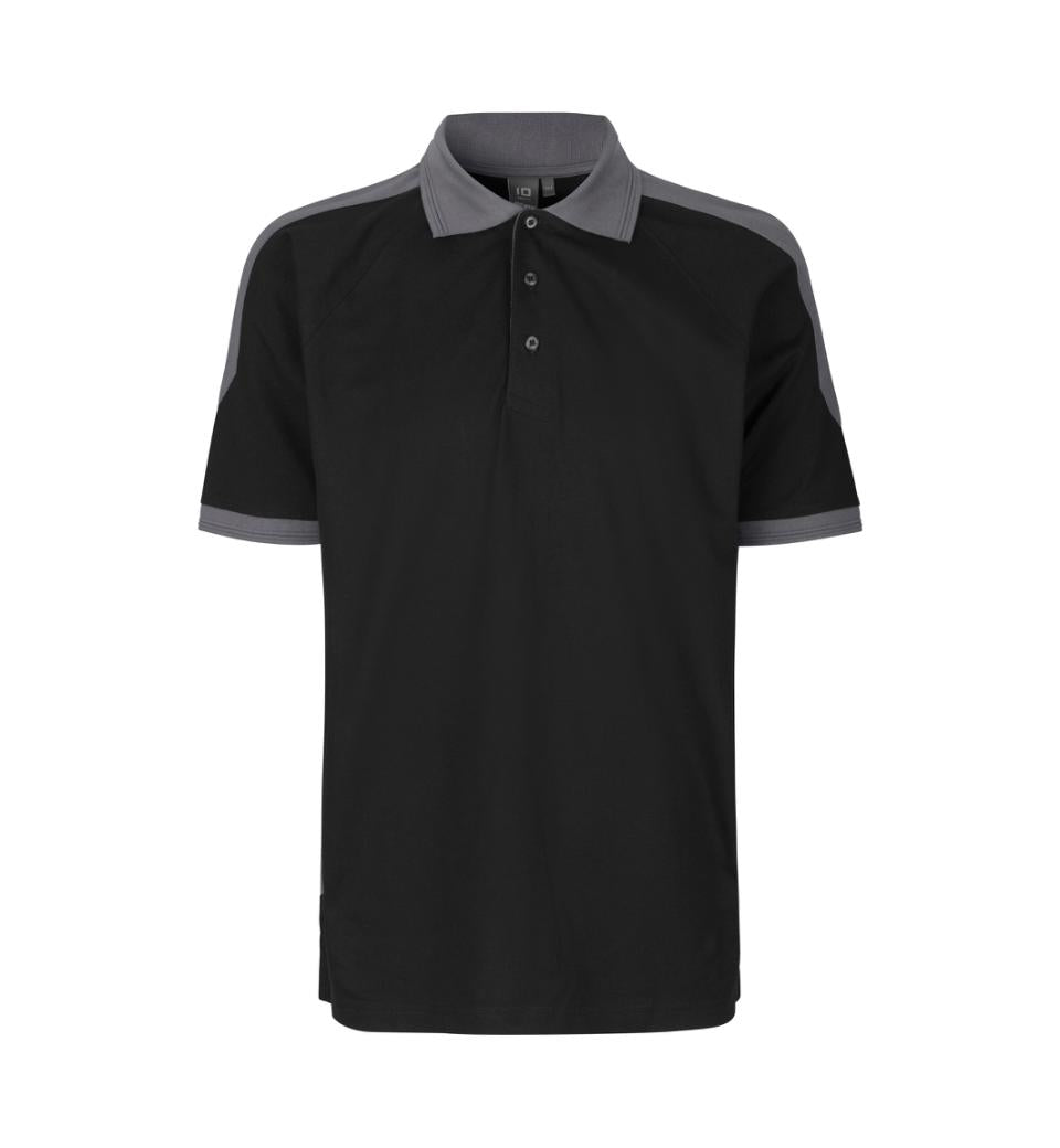 PRO Wear Poloshirt med kontrastfarve - Herre - Sort - ID 0322 - Modekompagniet.dk
