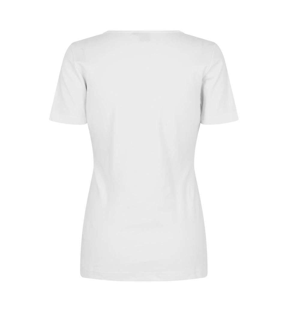 Interlock T-Shirt V-Hals Dame, Hvid - ID0506 - Modekompagniet.dk