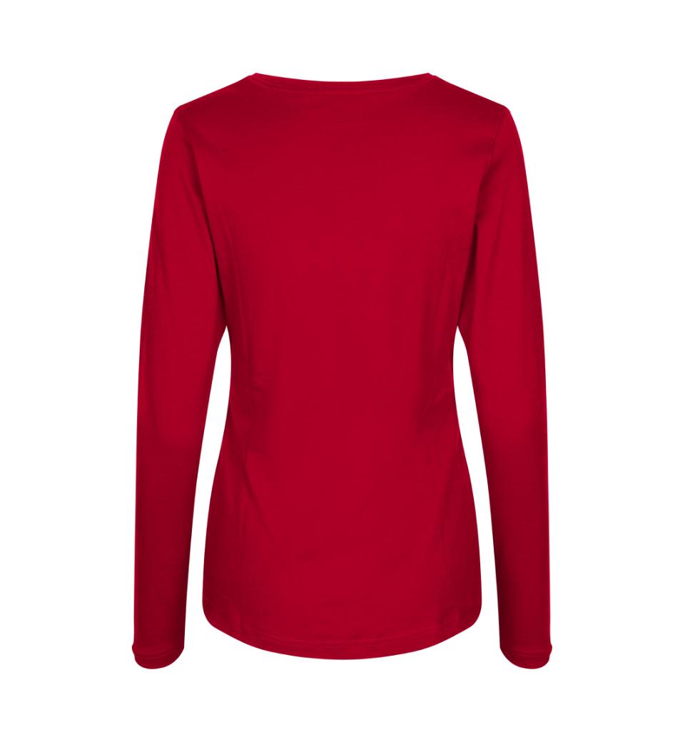 Interlock Langærmet T-Shirt Dame, Rød - ID0509 - Modekompagniet.dk