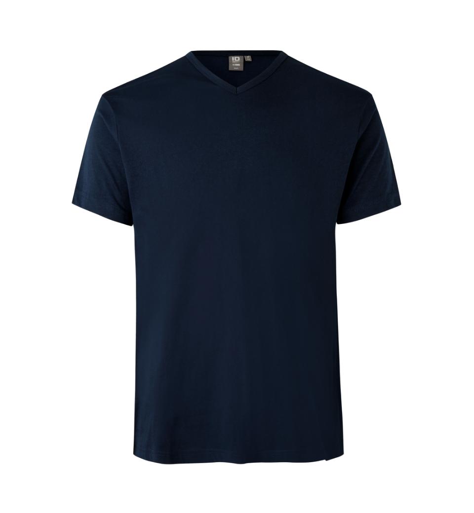 T-TIME® T-shirt med v-hals - Herre - Navy - ID 0514 - Modekompagniet.dk