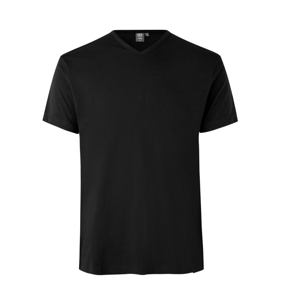 T-TIME® T-shirt med v-hals - Herre - Sort - ID 0514 - Modekompagniet.dk
