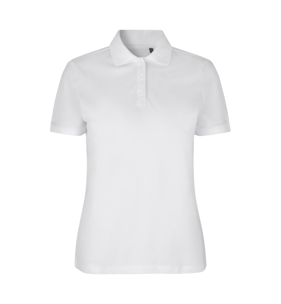 Økologisk Poloshirt - Dame - Hvid - ID 0587 - Modekompagniet.dk