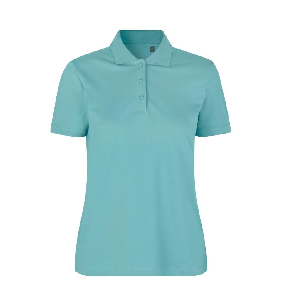 Økologisk Poloshirt - Dame - Aqua - ID 0587 - Modekompagniet.dk