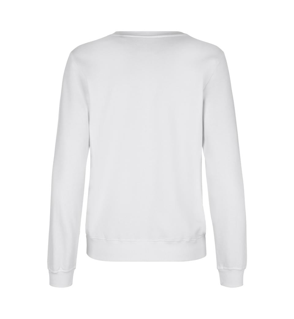 Økologisk O-hals sweatshirt - Dame - Hvid - ID 0683 - Modekompagniet.dk
