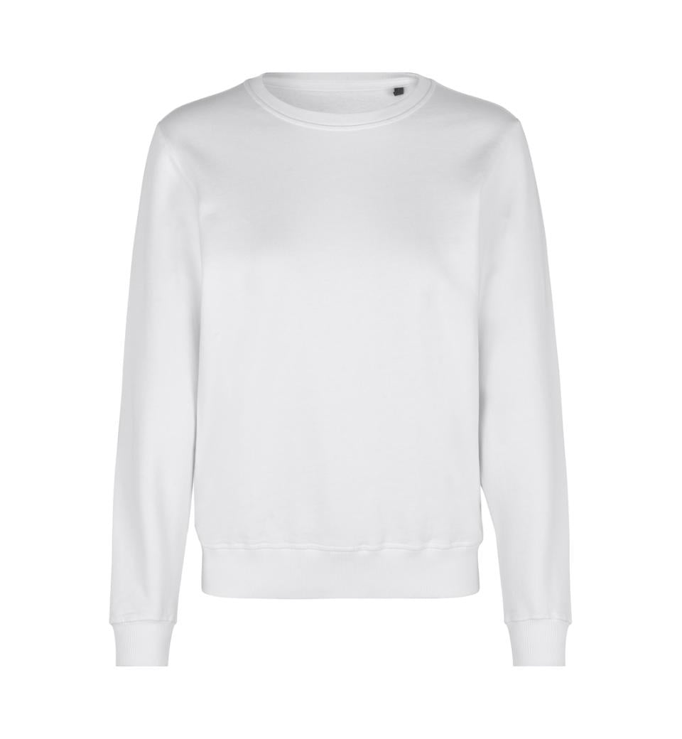 Økologisk O-hals sweatshirt - Dame - Hvid - ID 0683 - Modekompagniet.dk