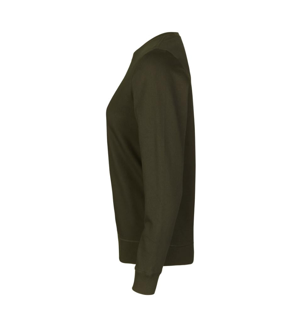 Økologisk O-hals sweatshirt - Dame - Oliven - ID 0683 - Modekompagniet.dk
