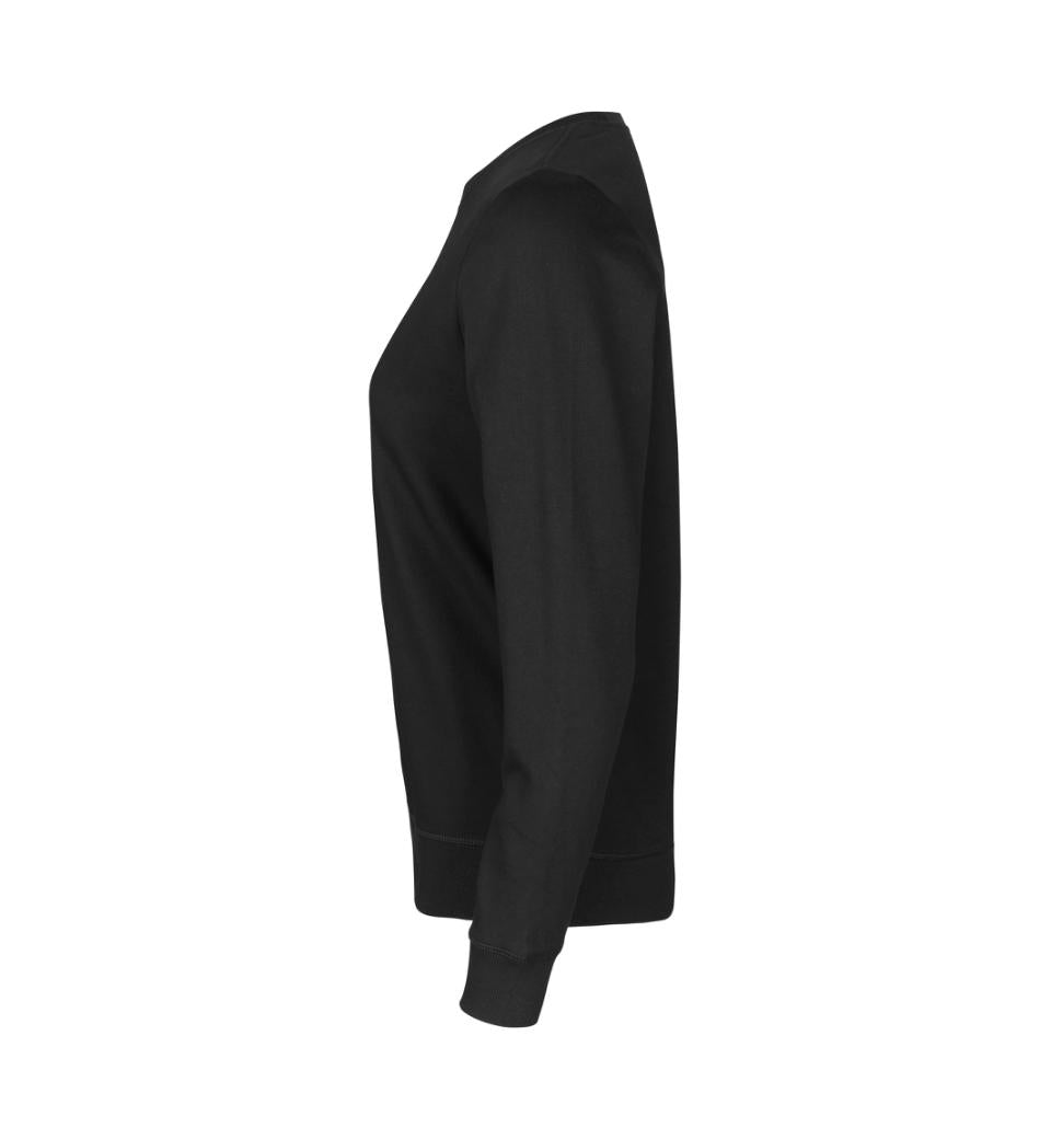 Økologisk O-hals sweatshirt - Dame - Sort - ID 0683 - Modekompagniet.dk