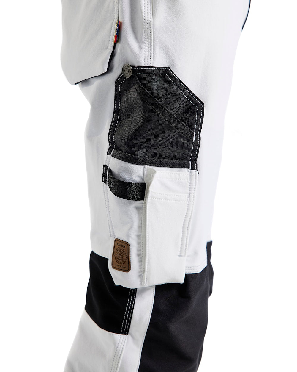 BUKS 4-VEJS STRETCH 108916451098 - Hvid/Mørk Grå - Blåklåder - Modekompagniet.dk