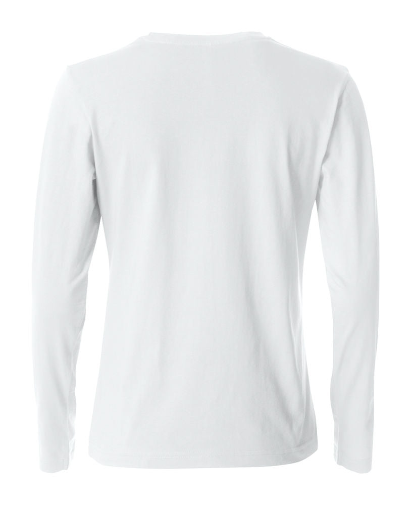 Basic Dame T-shirt med langeærmer - Hvid - Clique 029034 - Modekompagniet.dk