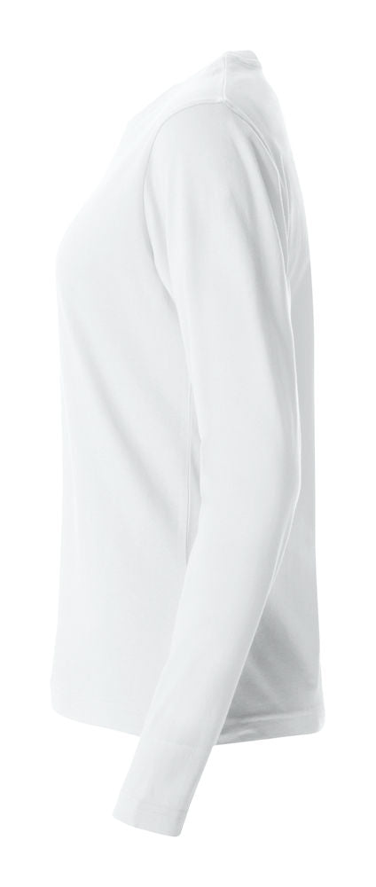 Basic Dame T-shirt med langeærmer - Hvid - Clique 029034 - Modekompagniet.dk