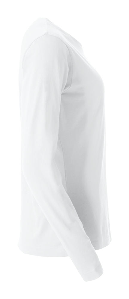 Basic Dame T-shirt med langeærmer - Hvid - Clique 029034 - Modekompagniet.dk