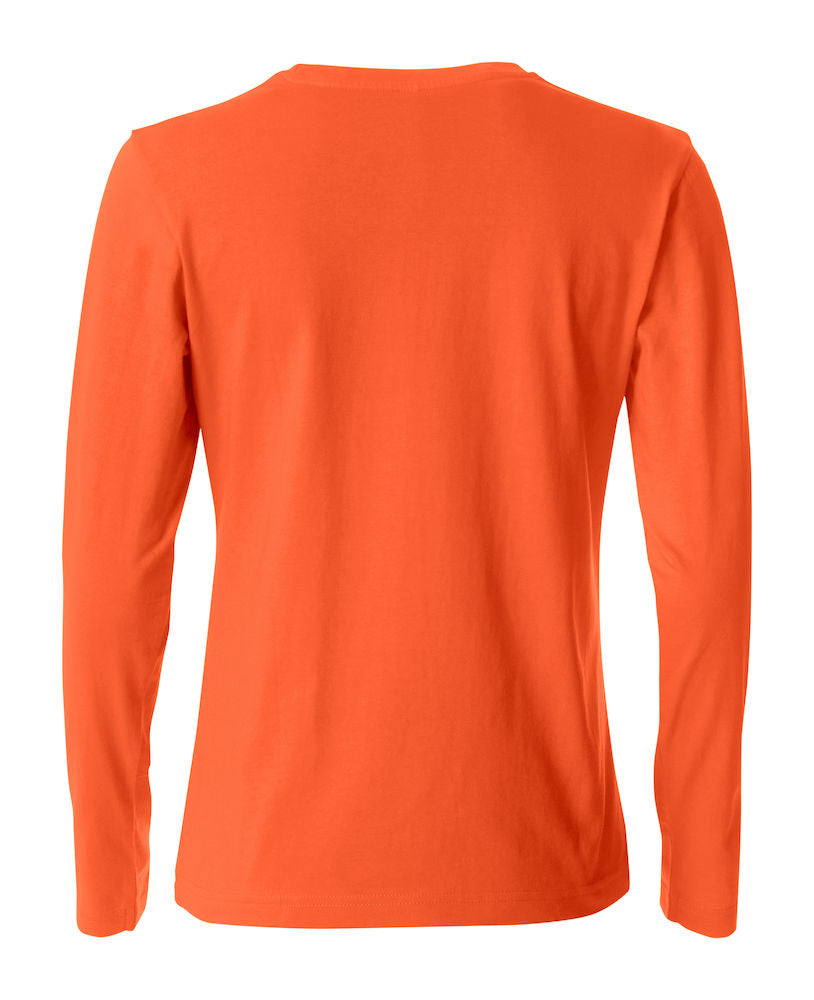 Basic Dame T-shirt med langeærmer - Orange - Clique 029034 - Modekompagniet.dk