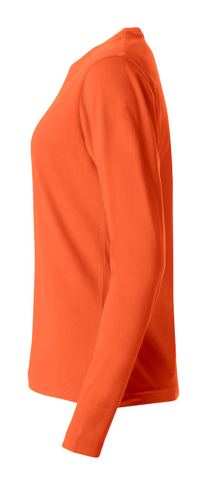 Basic Dame T-shirt med langeærmer - Orange - Clique 029034 - Modekompagniet.dk