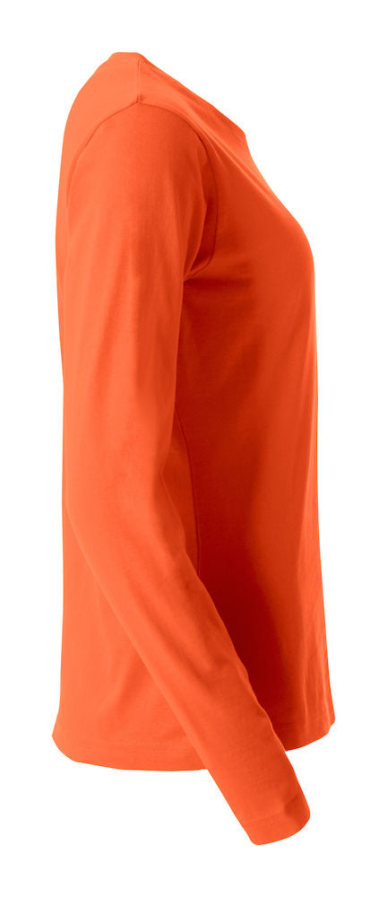 Basic Dame T-shirt med langeærmer - Orange - Clique 029034 - Modekompagniet.dk