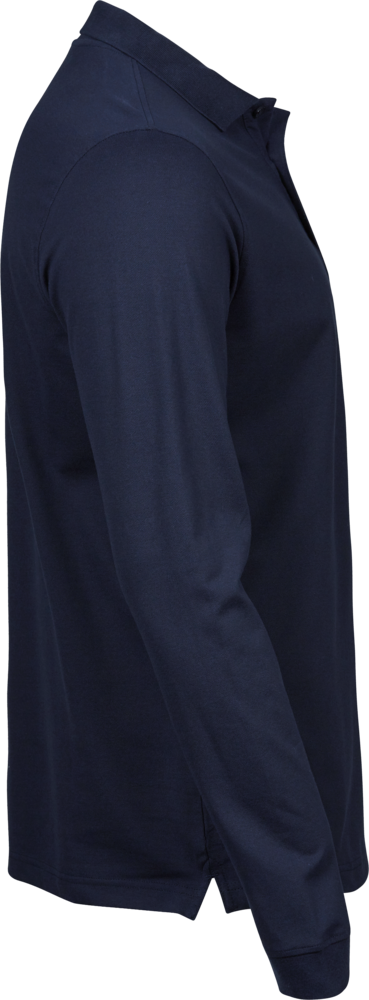 Luxury stretch langærmet polo - Herre - Navy - Style 1406 Teejays - Modekompagniet.dk