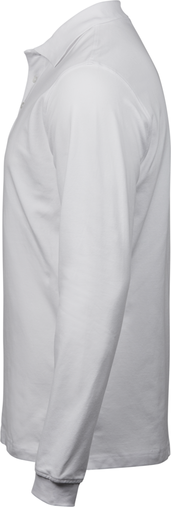 Luxury stretch langærmet polo - Herre - Hvid - Style 1406 Teejays - Modekompagniet.dk