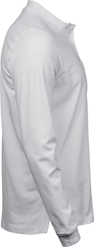 Luxury stretch langærmet polo - Herre - Hvid - Style 1406 Teejays - Modekompagniet.dk