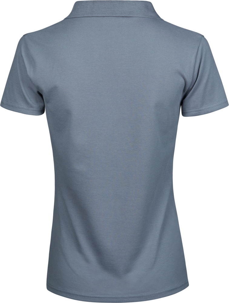 Luxury stretch v-neck polo - Dame - Blå - Style 1409 - Modekompagniet.dk