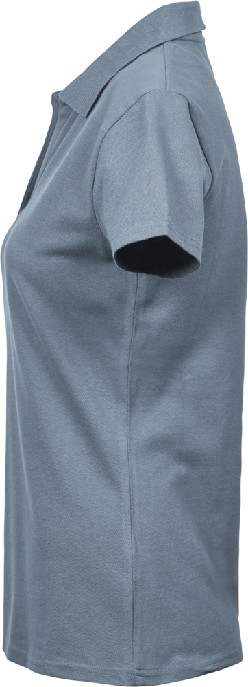 Luxury stretch v-neck polo - Dame - Blå - Style 1409 - Modekompagniet.dk