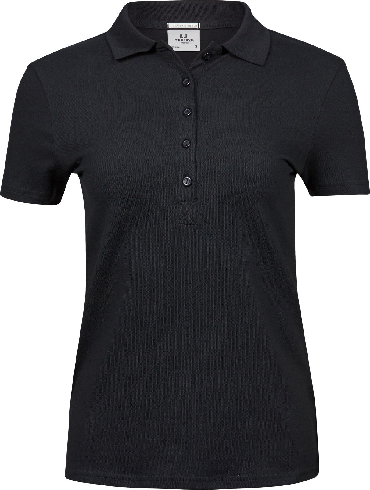 Luxury Stretch dame polo - Sort - Teejays 145