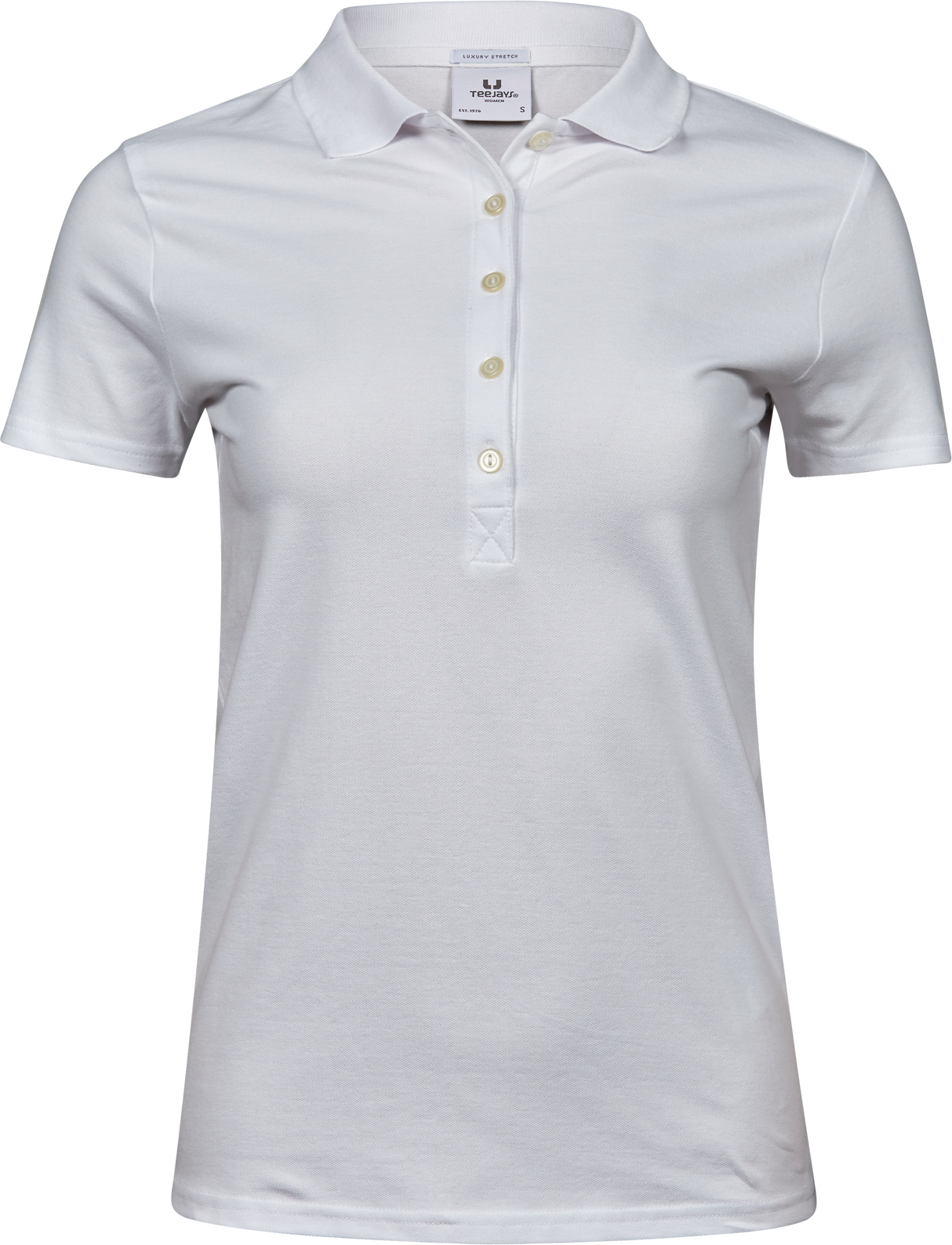 Luxury Stretch Dame Polo - Hvid - Teejays 145