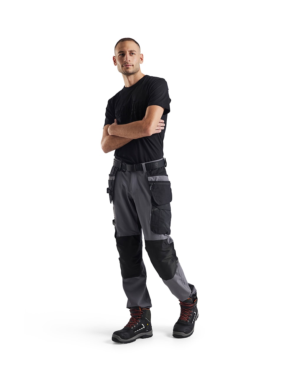 Håndværkerbukser, Herre, Grå/Sort - Blåkläder 1522-1645-9699