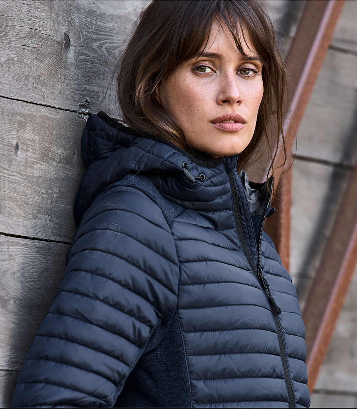 Hooded outdoor crossover - Dame - Grå - Style 9611 - Modekompagniet.dk