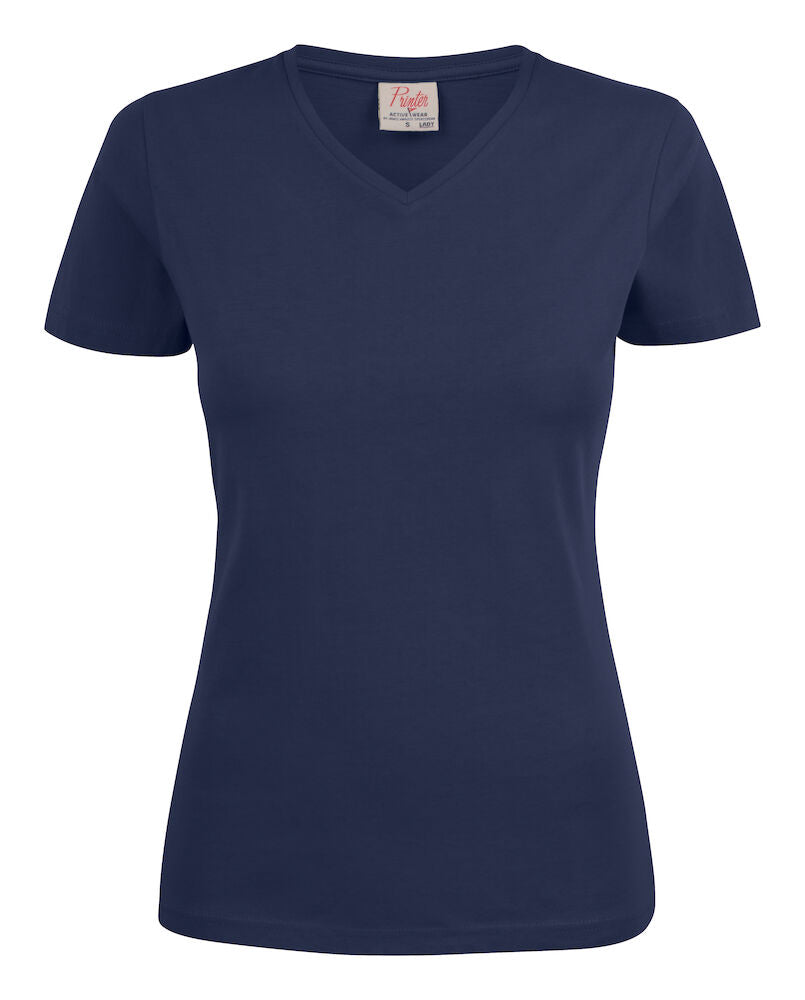Heavy V-neck Dame - Navy - Printer 2264025